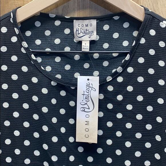 COMO VINTAGE - Black Polka Dot Tank - Picture 2 of 4